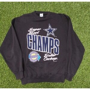 Vintage 90s Dallas Cowboys Super Bowl XXVIII Champs Sweatshirt Salem L USA Made